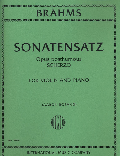 Brahms (Rosand): Sonatensatz - Scherzo (violin & piano)