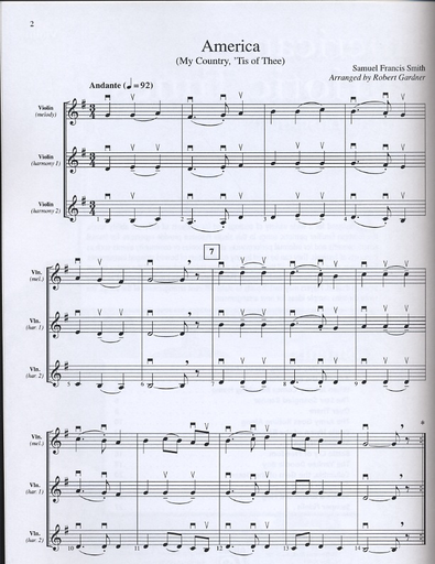 Gardner, Robert: American Patriotic Tunes for String Ensemble (3 violins)