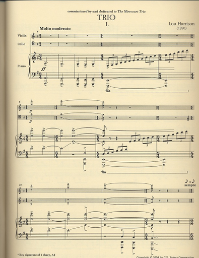 Harrison, Lou: Trio (violin, cello, piano)