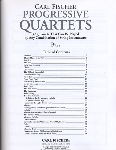 Gazda, Doris: Progressive Quartets (4 basses)