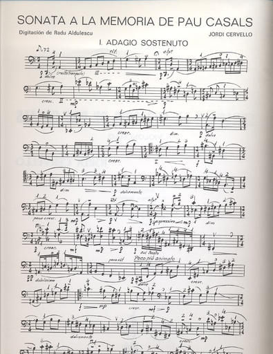 Cervello, Jordi: Sonata a la Memoria de Pau Casals (cello solo)