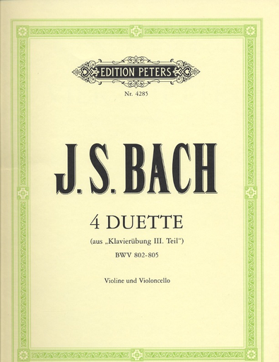 Bach, J.S.: 4 Duets for Violin & Cello BWV 802-805 PETERS