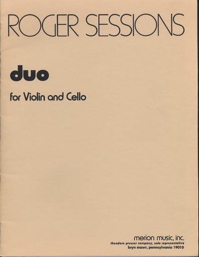 Sessions, Roger: Duo for Violin & Cello