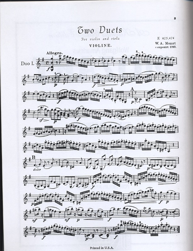 Mozart, W.A.: Two Duets K423-4 for Violin & Viola