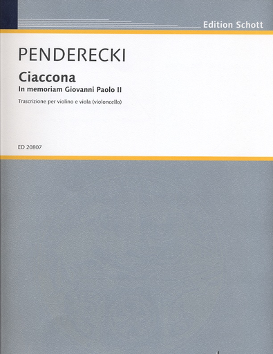 Penderecki: Ciaccona (violin & viola/or cello)