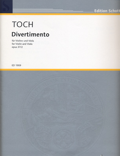 Toch, Ernst: Divertimento Op. 37 No.2 for Violin & Viola SCHOTT