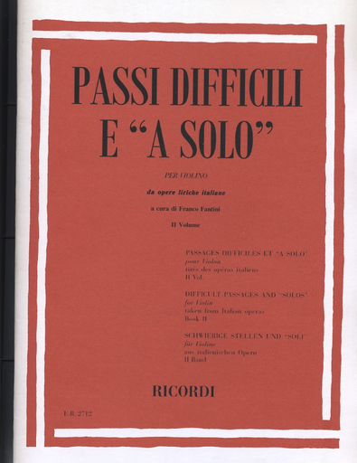 Fantini, Franco: Difficult Passages & Solos for Violin from Italian Opera Bk.2