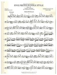Schumann, Robert (Kurtz): Five Pieces in Folk Style Op.102 (cello & piano)