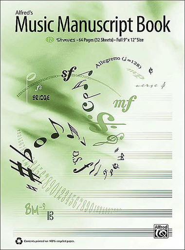Alfred's Music Manuscript Book (12 stave)