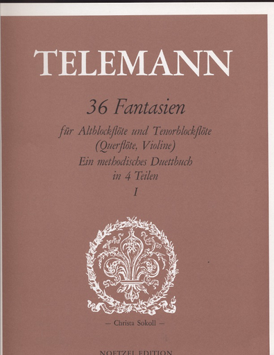 Telemann, G.P.: 36 Fantasias in 4 Volumes- Vol.1 #1-8 (2 violins)