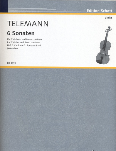 Telemann (Kolneder): 6 Sonatas, Vol.2, Nos.4-6 (2 violins & basso continuo)