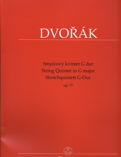 Dvorak: String Quintet in G Major, Op.77 (2 violins, viola, cello, & bass) Barenreiter
