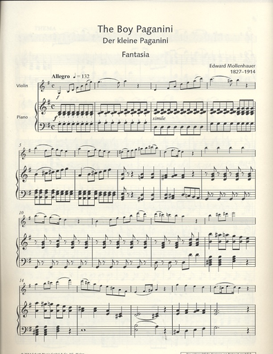 Mollenhauer, E. (Mohrs, ed.): The Boy Paganini (violin and piano)