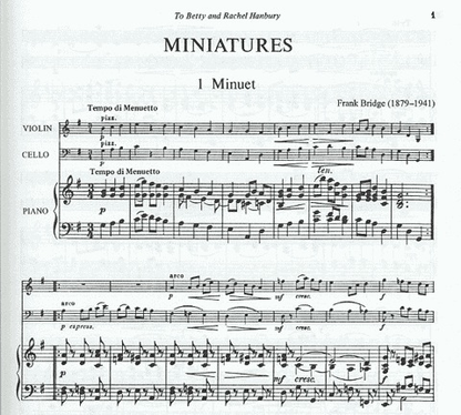 Bridge, Frank: Miniatures for Violin, Cello & Piano, Set 1