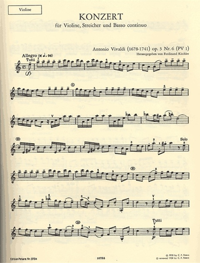 Vivaldi, Antonio: Concerto in a minor (violin & CD or piano)