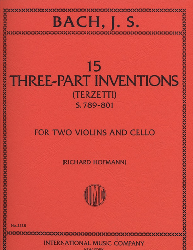Bach, J.S.: 15 Three-Part Inventions-Terzetti (2 violins & cello)