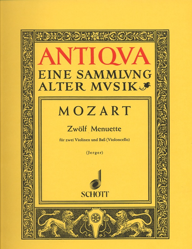 Mozart: 12 Minuets (2 violins & cello)