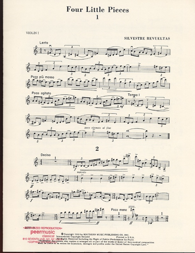 Revueltas: 4 Little Pieces (2 violins & cello)