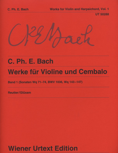 Bach, C.Ph.E.: Works for Violin and Harpsichord, Vol. 1, urtext (violin and harpsichord)