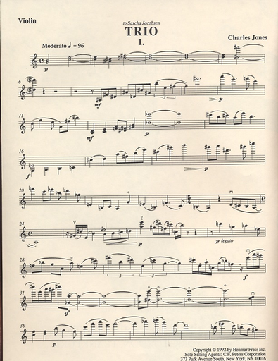 Jones, Charles: Trio (violin, viola & cello) score & parts