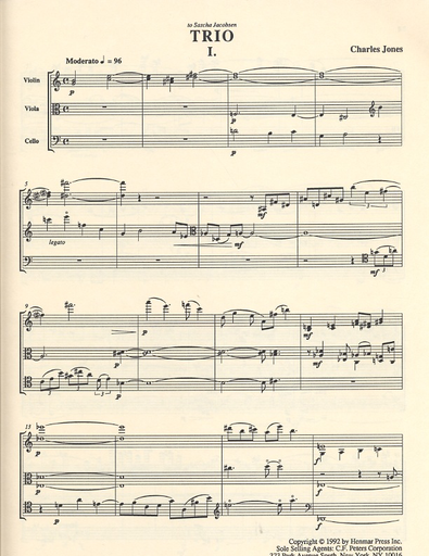 Jones, Charles: Trio (violin, viola & cello) score & parts