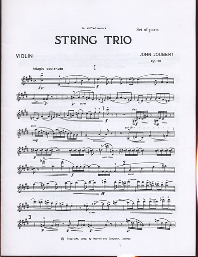 Joubert, John: Trio Op. 30 (violin, Viola, Cello)