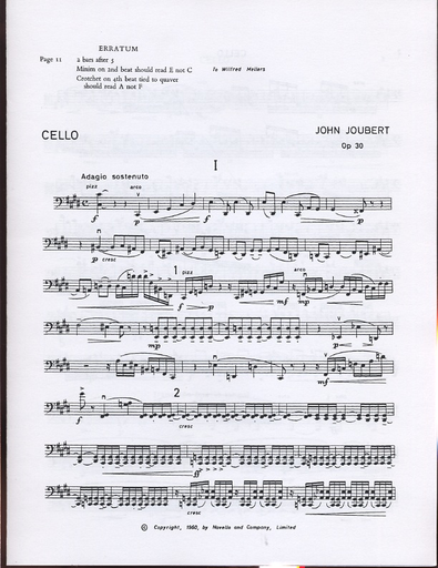 Joubert, John: Trio Op. 30 (violin, Viola, Cello)