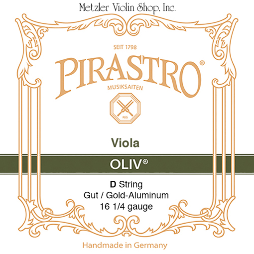Pirastro OLIV viola D string, gut/gold-aluminum, medium, non-rigid, in envelope