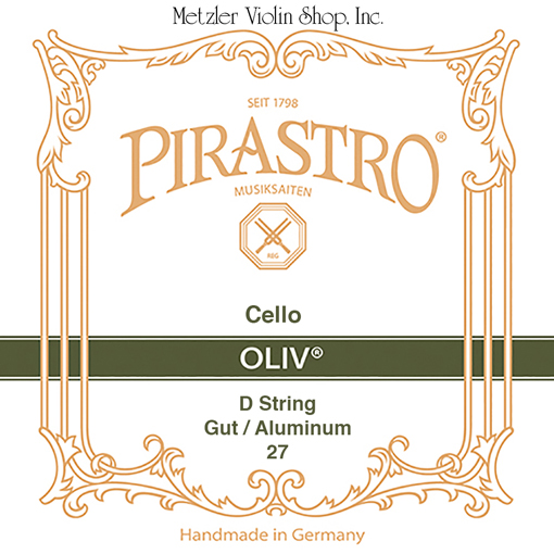 Pirastro OLIV cello D string, gut/aluminum, medium (27)