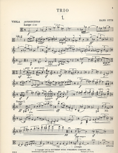Otte, Hans: Trio (violin, viola & cello)