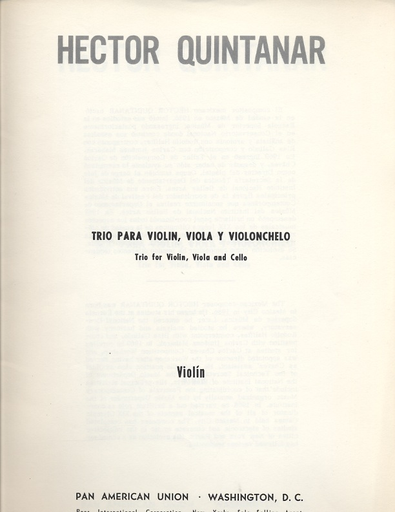 Quintanar, Hector: Trio (violin, Viola & cello)