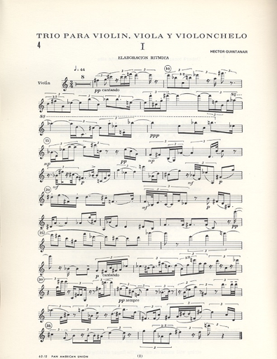 Quintanar, Hector: Trio (violin, Viola & cello)