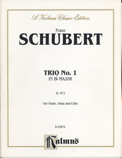 Schubert, Franz: Trio #1 in Bb (violin, Viola, Cello)