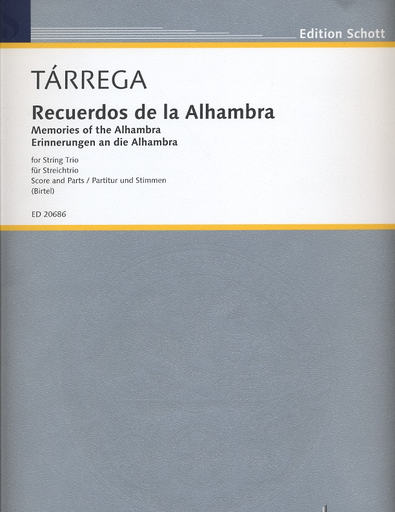 Tarrega, F (Birtel).: Recuerdos de la Alhambra (violin, viola, cello) score & parts