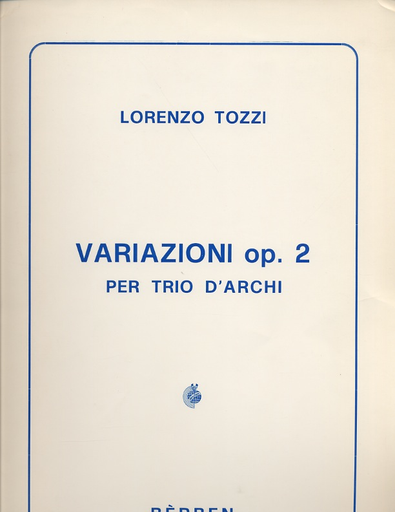 Tozzi: Variazioni Op. 2 for String Trio (violin, viola, cello) score only