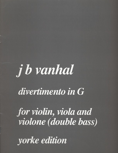 Vanhal: Divertimento in G (violin, Viola, Bass) score & parts
