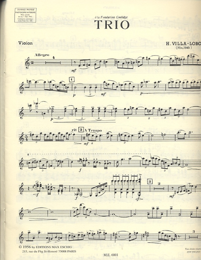 Villa-Lobos: Trio (violin, Viola, Cello)