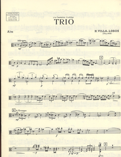 Villa-Lobos: Trio (violin, Viola, Cello)