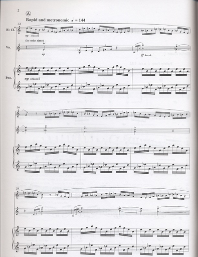 Rorem, Ned: End of Summer Trio in Three Movements (violin, clarinet, piano; score & parts)