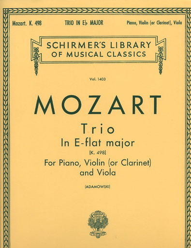 Mozart, W.A.: Piano Trio in Eb KV498 (clarinet or violin, Viola, Piano)