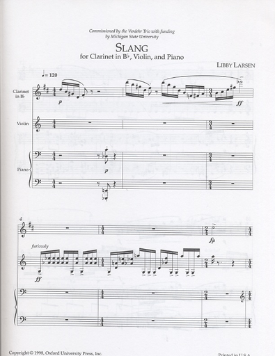Larsen, L.: Slang (clarinet, violin and piano)