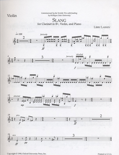 Larsen, L.: Slang (clarinet, violin and piano)