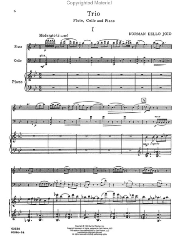 Dello Joio, Norman: Trio for Flute, Cello & Piano