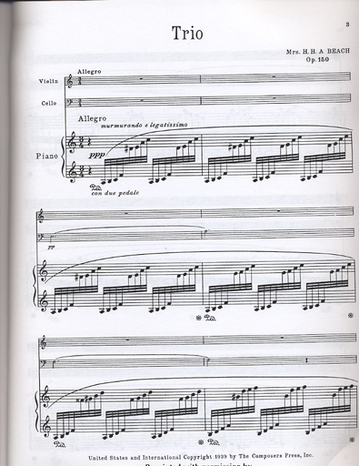 Beach, Amy: Trio Op.150 (violin, piano, cello)