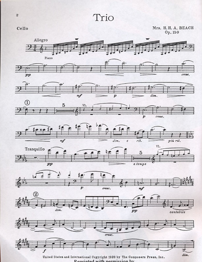Beach, Amy: Trio Op.150 (violin, piano, cello)