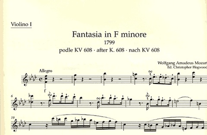 Mozart, W.A.: Fantasia in F minor after the Organ Piece KV608 (String Quartet) Barenreiter