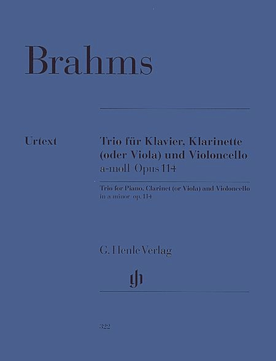 Brahms, J. (Hogwood): Trio, Op.114 in A Minor (clarinet, cello, and piano) Barenreiter Urtext (Out of print)