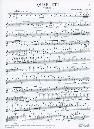 Dvorak, Antonin: String Quartet Op.34 in d minor