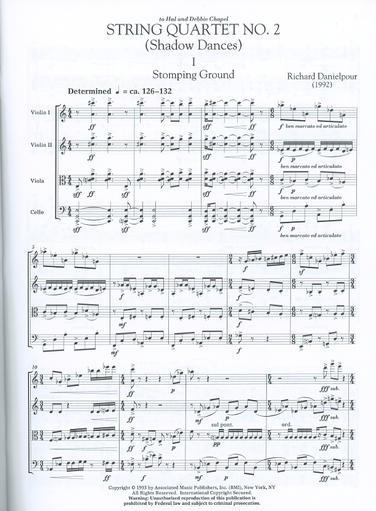 Danielpour, Richard: String Quartet No. 2, Shadow Dances, score and parts