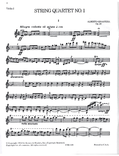 Ginastera, Alberto: String Quartet No. 1, Op. 20